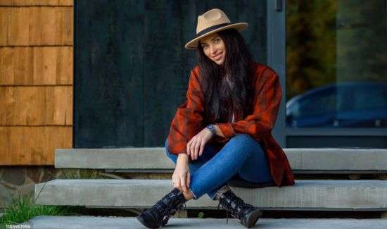 flannel shirt and ankle boots