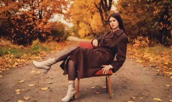 oversized coat and leather boots