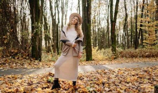sweater and ankle boots.