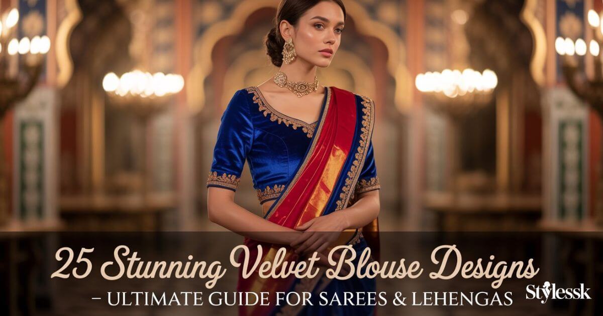 25 Stunning Velvet Blouse Designs – Ultimate Guide for Sarees & Lehengas 