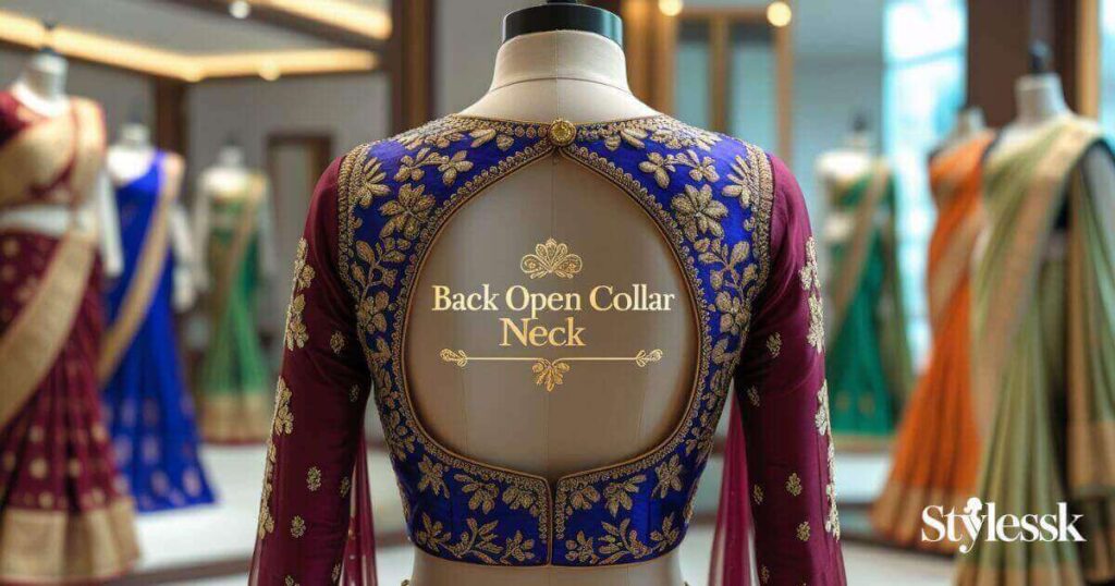 Back Open Collar Neck Blouse 