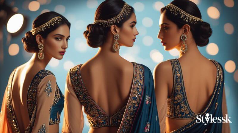 Backless & Deep Back Blouse Designs 