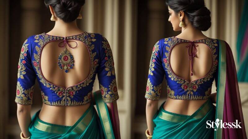 Banarasi Georgette Saree Blouse Designs 