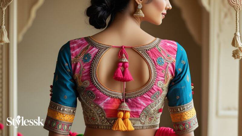 Bandhani Blouse Back Designs