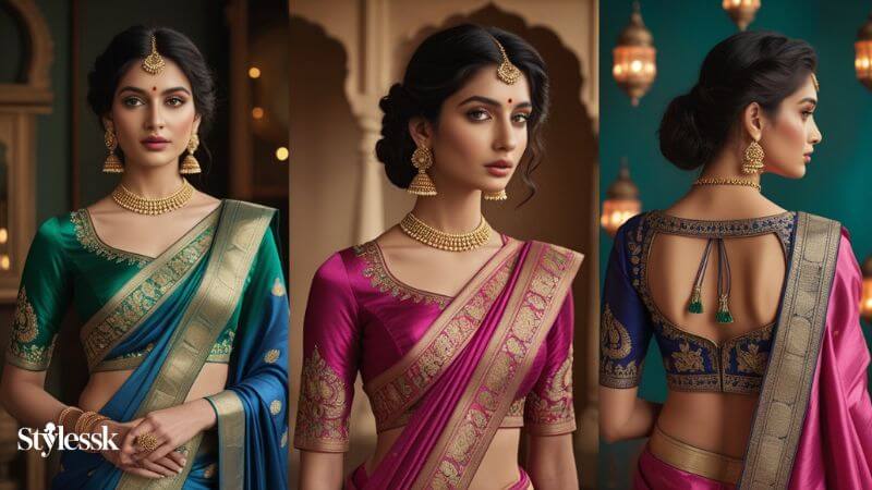 Best Sarees to Pair with Border Blouses 