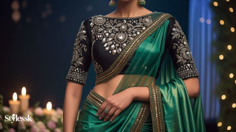 Black Embroidery Blouse 