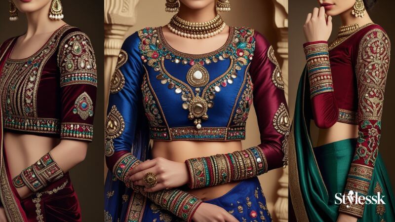 Blouse Hand Designs with Traditional Work