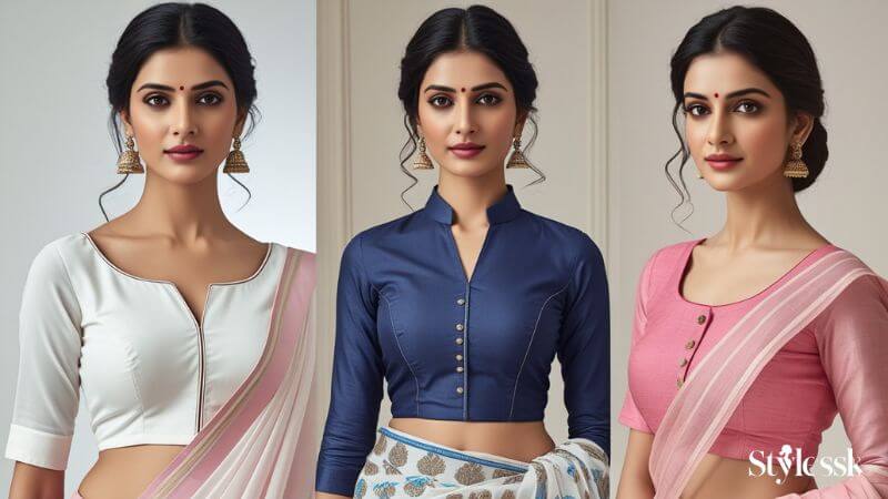 Blouse Neck  for Office Wear Blouse Designs 