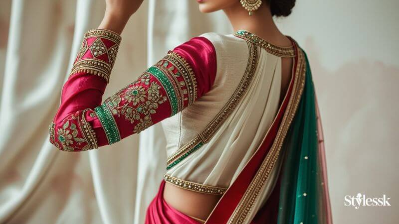 Border Blouse Sleeves Styles
