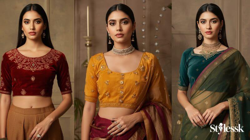  Brick, Mustard & Unusual Velvet Blouse Colours 