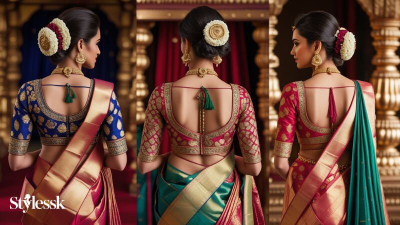 Brocade & Silk Kanjivaram Saree Blouse Styles 