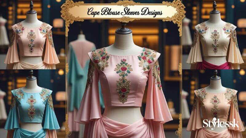Cape Sleeve & Peplum Style Blouses for Kerala Sarees