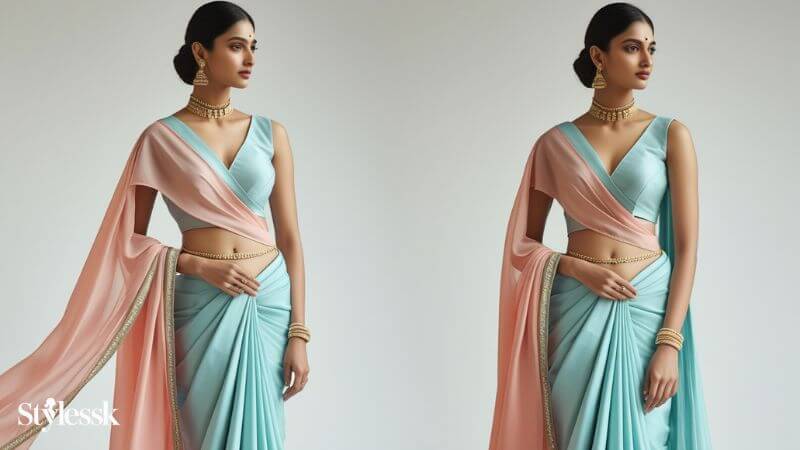 Cape Style Half Saree Blouses – The Modern Twist 