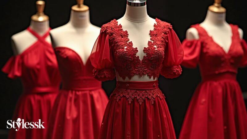 Celebrity-Inspired Red Colour Blouse Designs