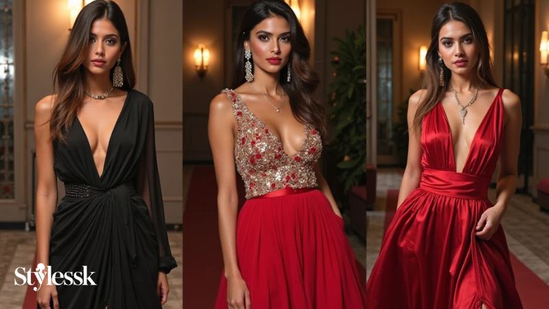 Celebrity-Inspired V Neck Blouse Styles