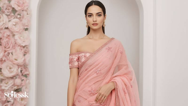 Chiffon-Georgette Blend Saree Blouse Designs