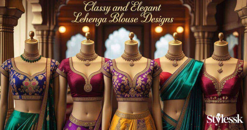 Classy and Elegant Banarasi Lehenga Blouse Designs 