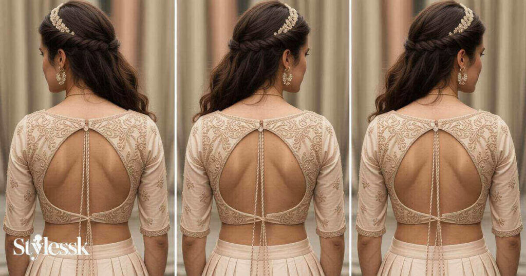Designer Blouse Backs with Hooks & Dori Details
