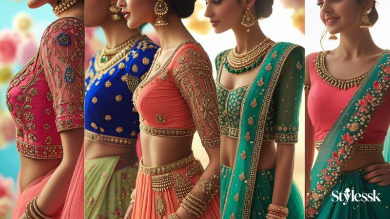 Designer Half Saree Blouses for a Luxurious Look 