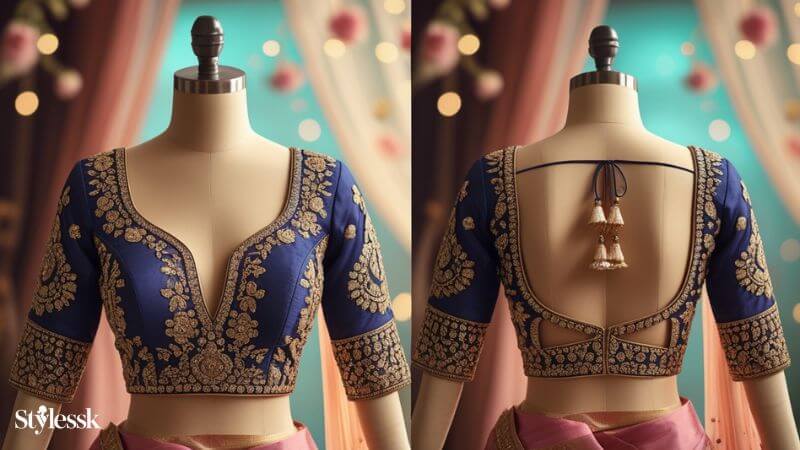 Fancy Blouse Designs for Front and Back Side