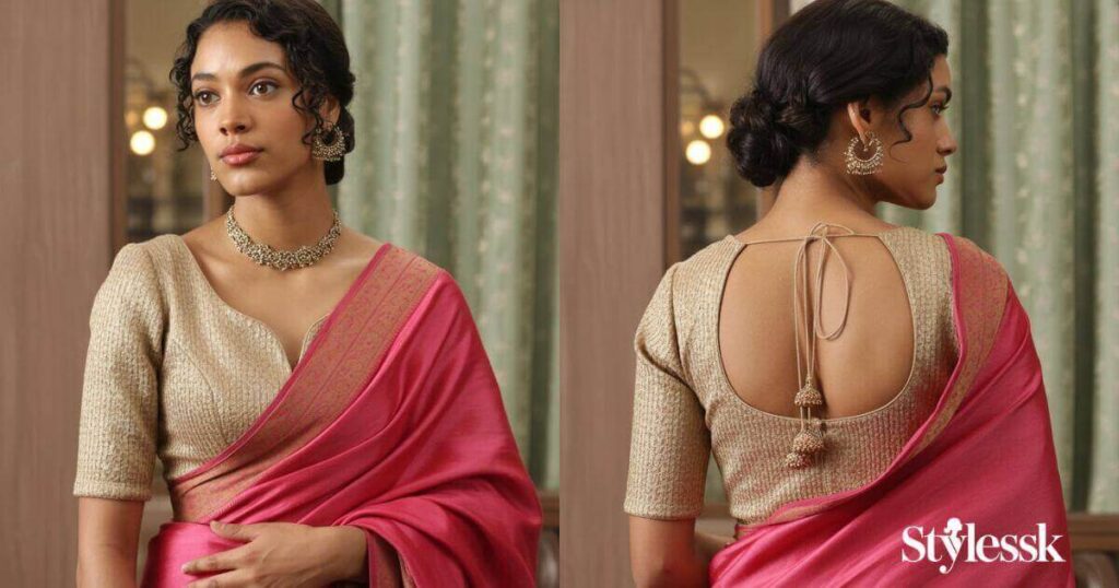 Front & Back Neck Blouse Designs for Silk Sarees 