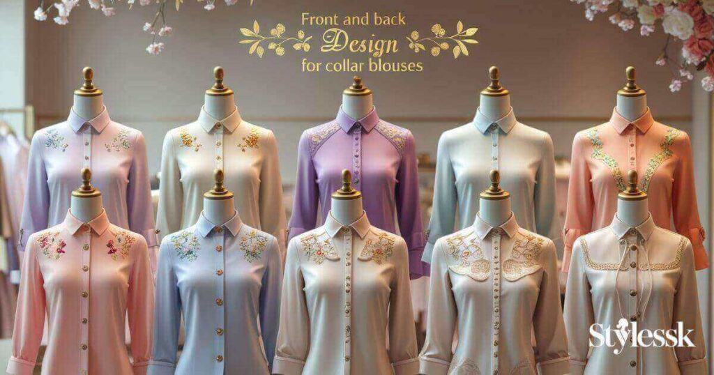Front and Back Neck Design Ideas for Collar Blouses
