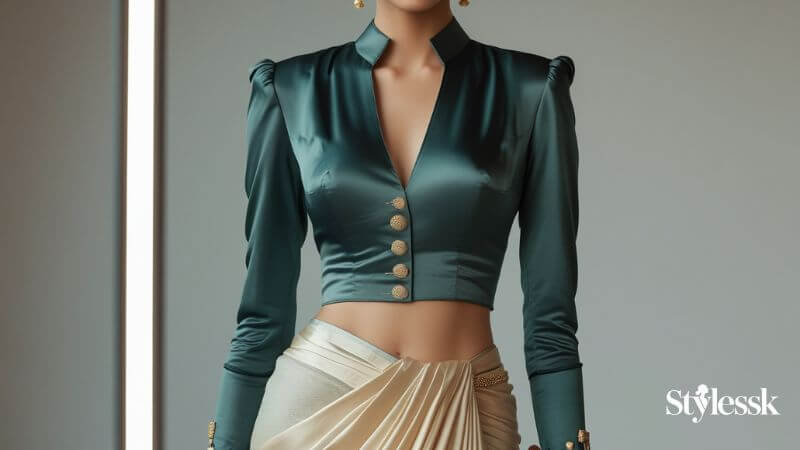 Front-Open Princess Cut Blouse – Modern & Trendy 