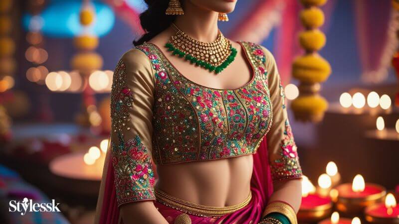 Full Sleeve Blouse Designs for Festive Wear (Diwali, Eid, etc.)