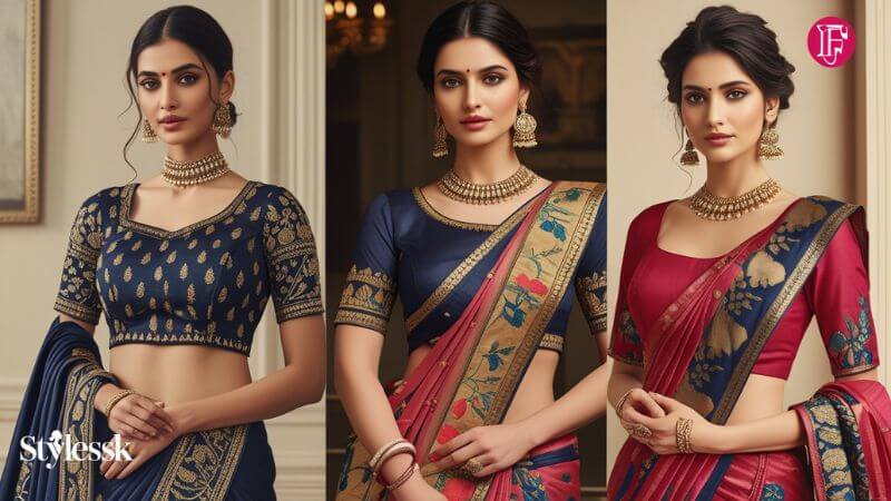Half Saree Full Blouse Designs (Non-Crop Options) 