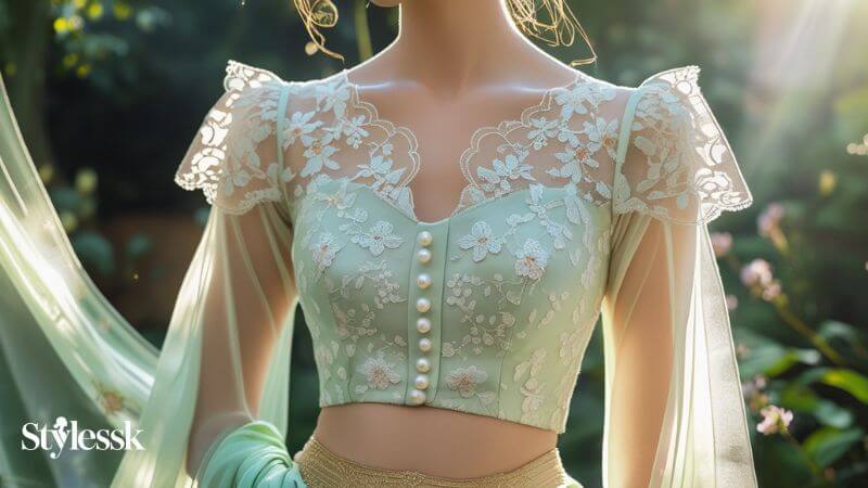 Lace Princess Cut Blouse – Feminine & Delicate 