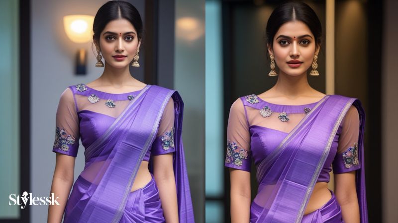 Latest Modern Blouse Designs for Kanjivaram Sarees 