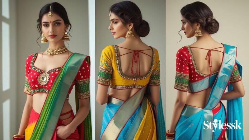 Latest Trends in Bandhani Saree Blouse Designs