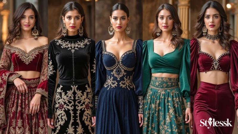 Latest Velvet Blouse Designs Trends (2025) 