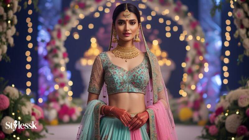 Lehenga Style Half Saree Blouses for a Bridal Touch 