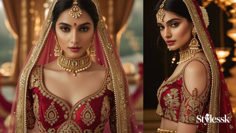 Lehenga-Style Princess Cut Blouse – Bridal Perfection