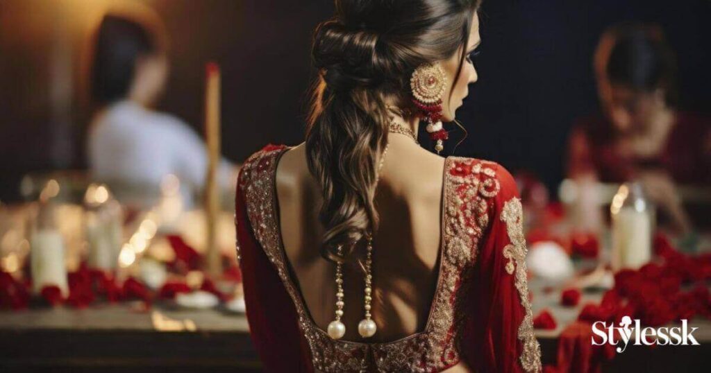 Minimalistic Blouse Back Designs for Weddings 