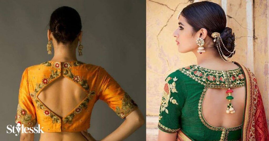 Modern & Designer Cut-Out Back Hook Blouse Styles 