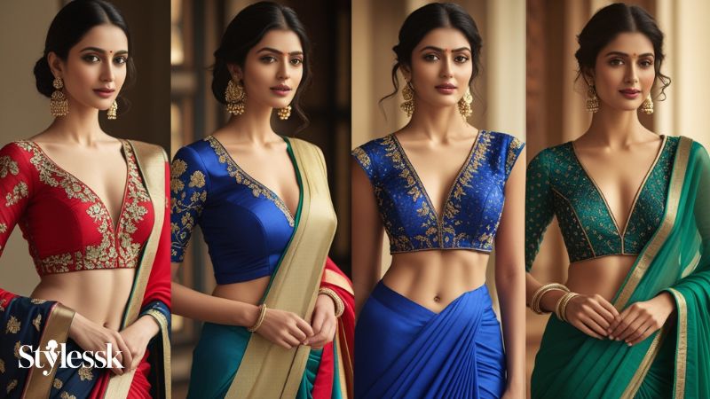 Most Loved V Neck Blouse Looks (With Examples)