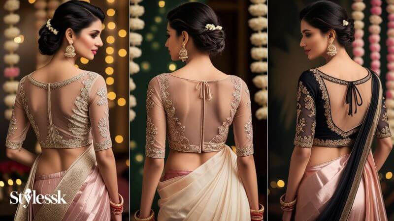Net & Sheer Style Blouse Designs 