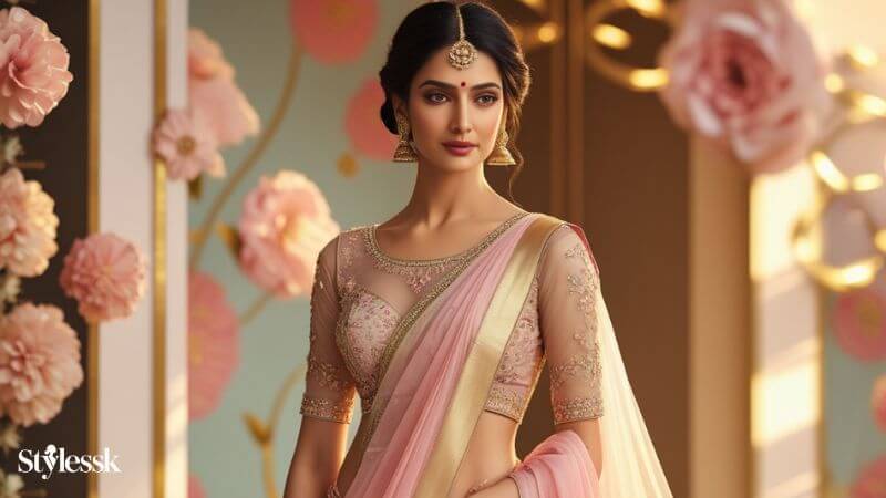  Net Sleeves Blouse Design 