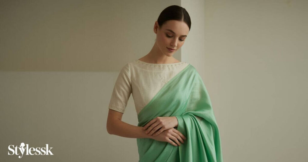 Plain Cotton Saree Blouse Designs 