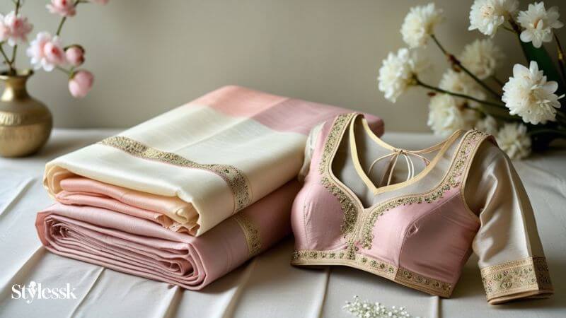 Plain Cotton Saree Blouse Designs for Subtle Elegance 