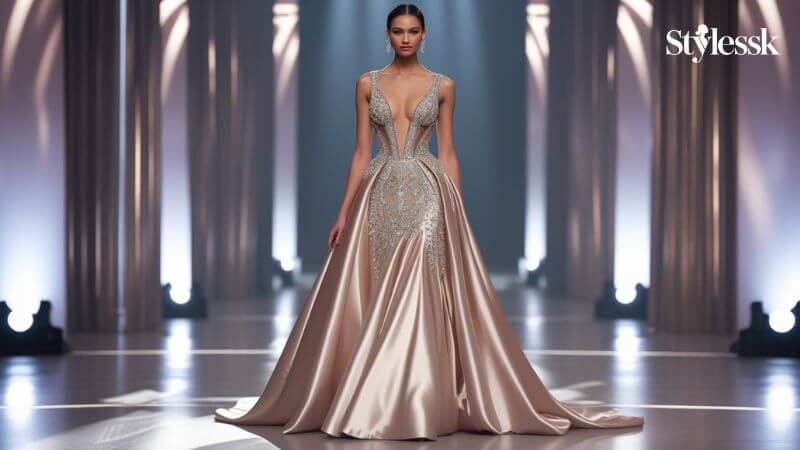  Plunging Neckline Princess Cut – High Fashion