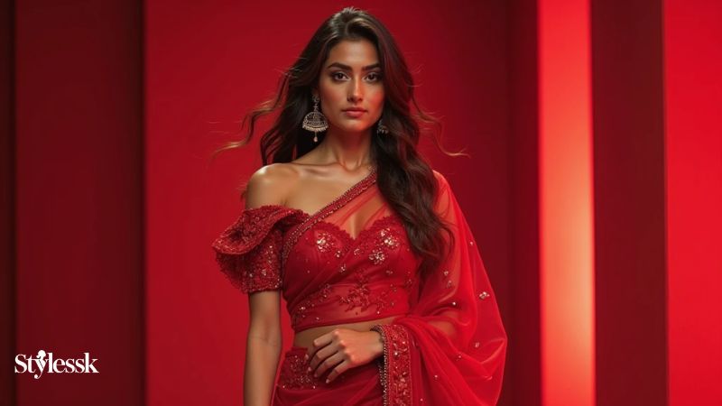 Red Colour Blouse Trends to Watch in 202
