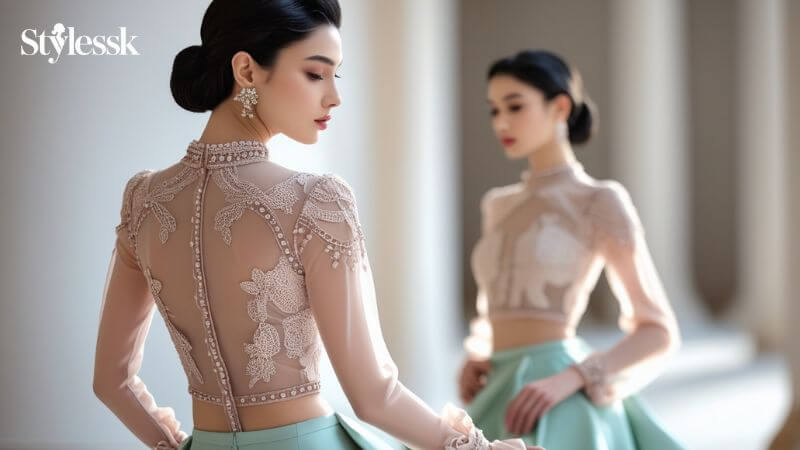 Sheer Back Blouses with Modern Twist