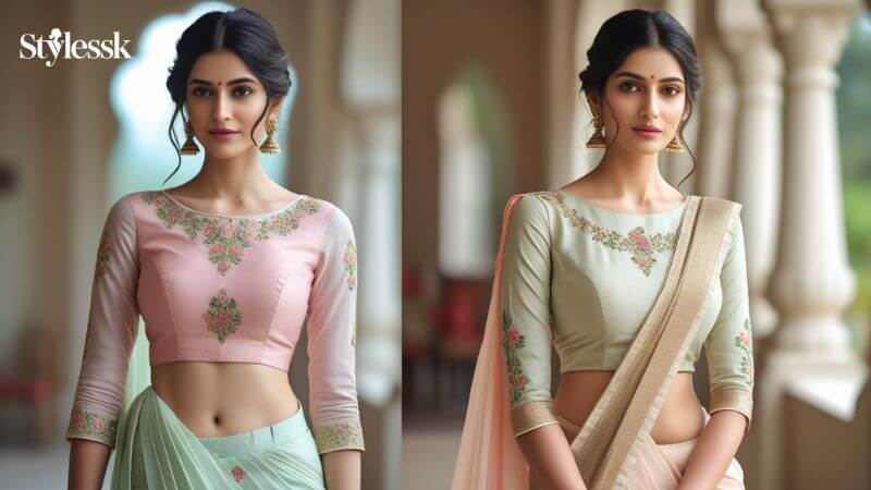Simple Full Sleeve Blouse Designs for Daily & Casual Wear