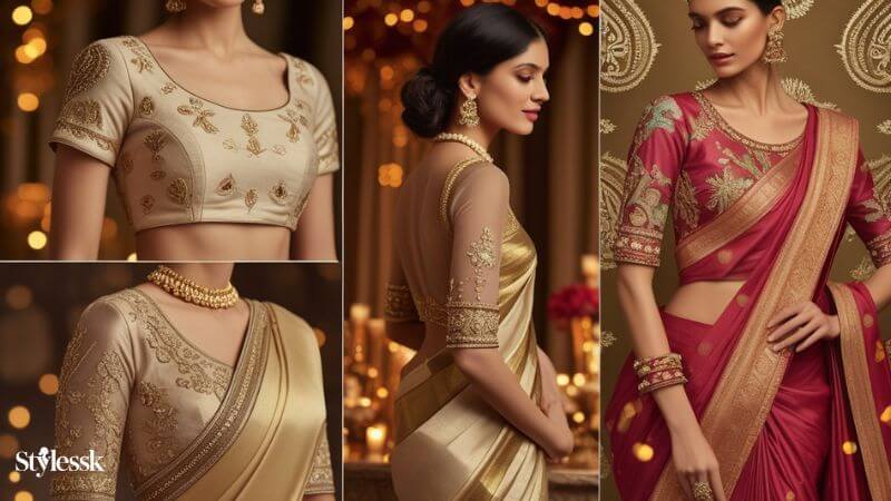 Sleeve Designs for Paithani Saree Blouses