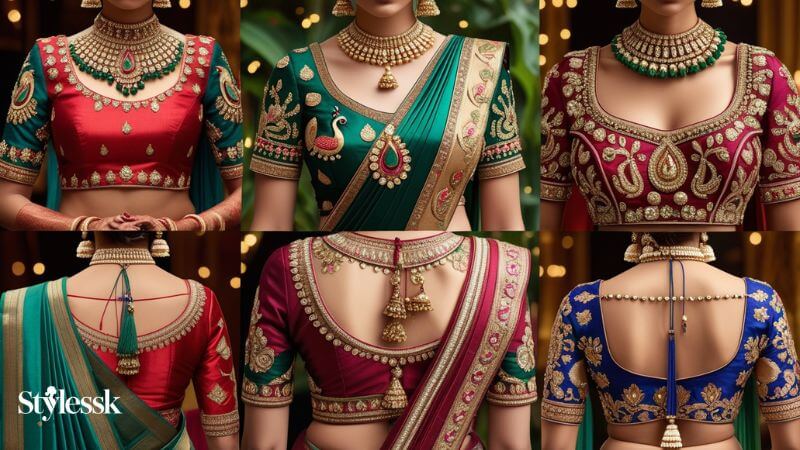 South Indian Blouse Designs for Silk Sarees