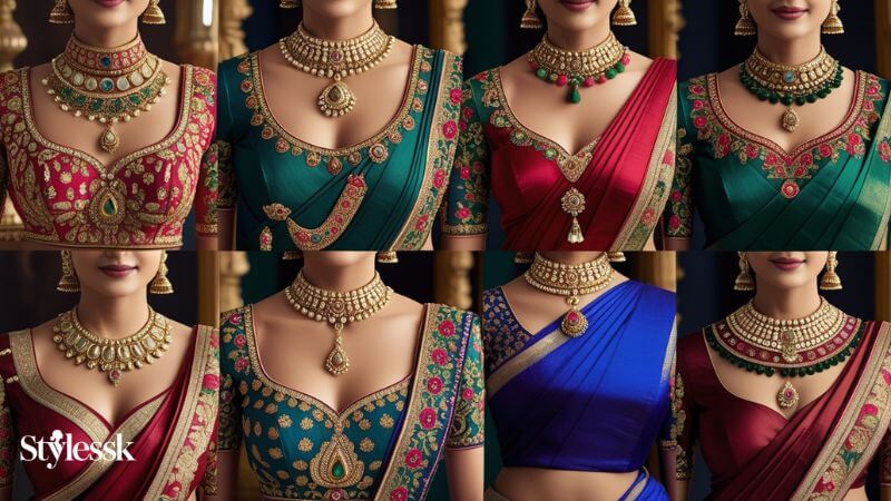 South Indian Blouse Front Neck Designs 