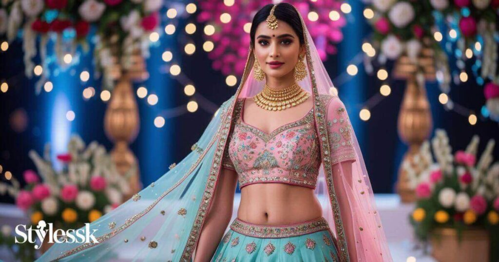 Stunning Lehenga  Net Blouse Designs